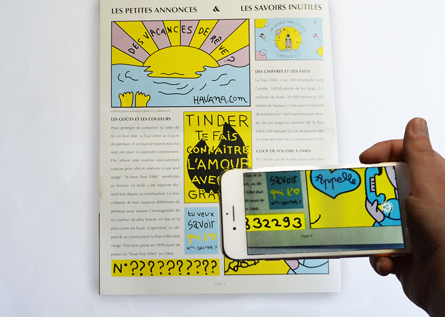 Clue revealed in newspaper via augmented reality